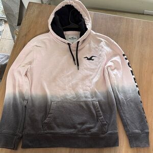 Hollister Men's XS Hoodie in Pink and Gray Gradient